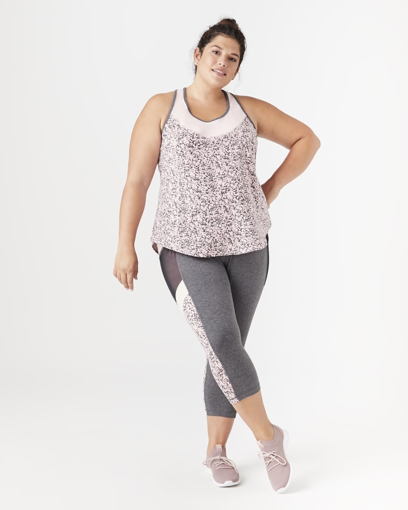 Plus size model with hourglass body shape wearing Makayla Fitted Tank by Rainbeau Curves | Dia&Co | dia_product_style_image_id:140600